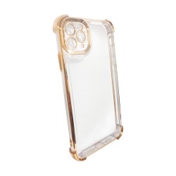 Capa de Silicone Duro com Lente de Câmara Série Q para Apple iPhone 11 Pro Max Dourado Capa de Silicone Duro com Lente de Câmara Série Q para Apple iPhone 11 Pro Max Dourado